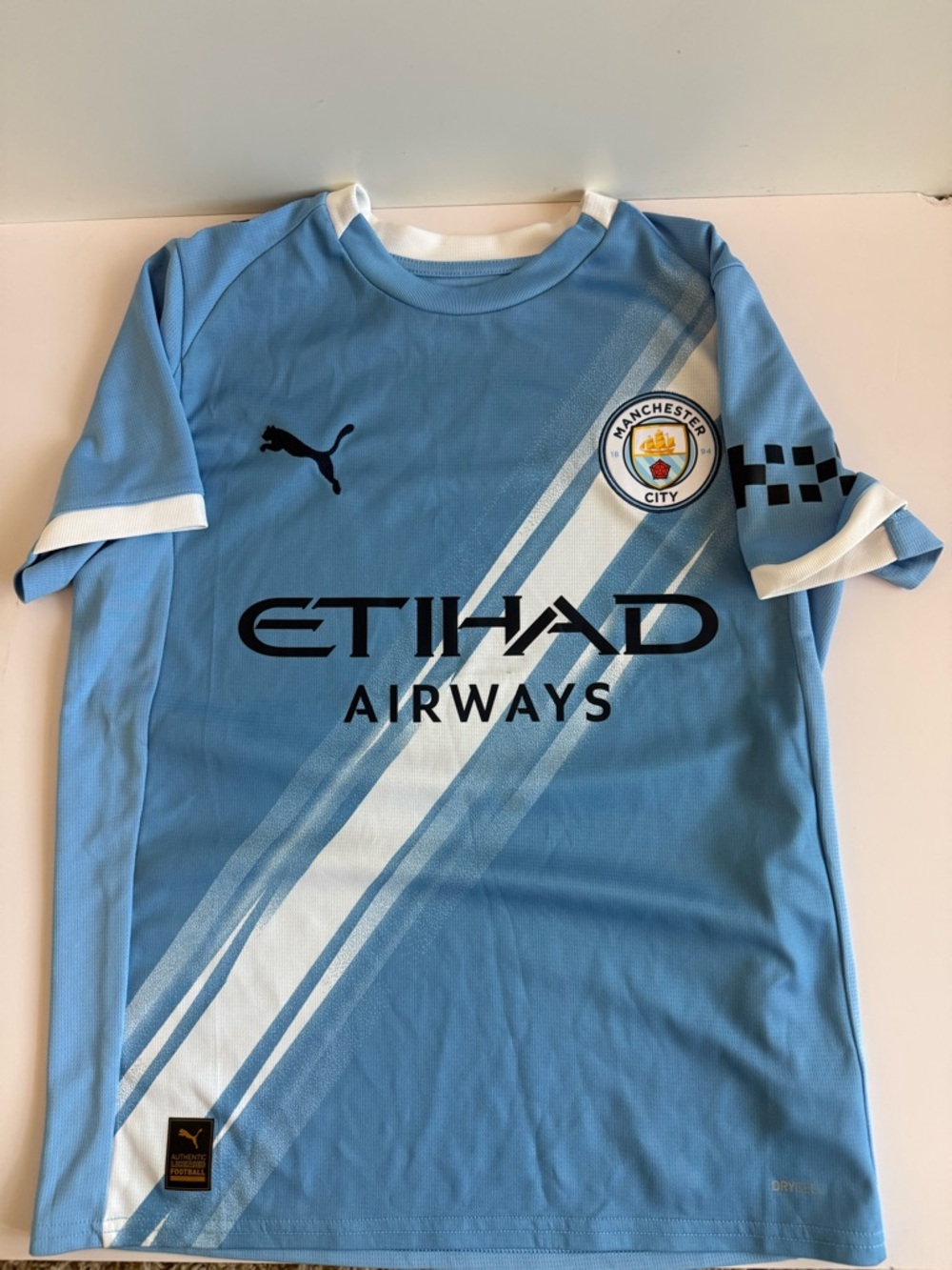 Kids' size large Manchester City Blue Soccer Jersey puma